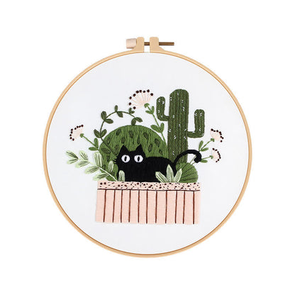 Rubbyoo Embroidery Kit - Cute Black Cat