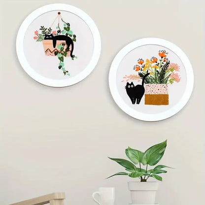 Rubbyoo Embroidery Kit - Cute Black Cat