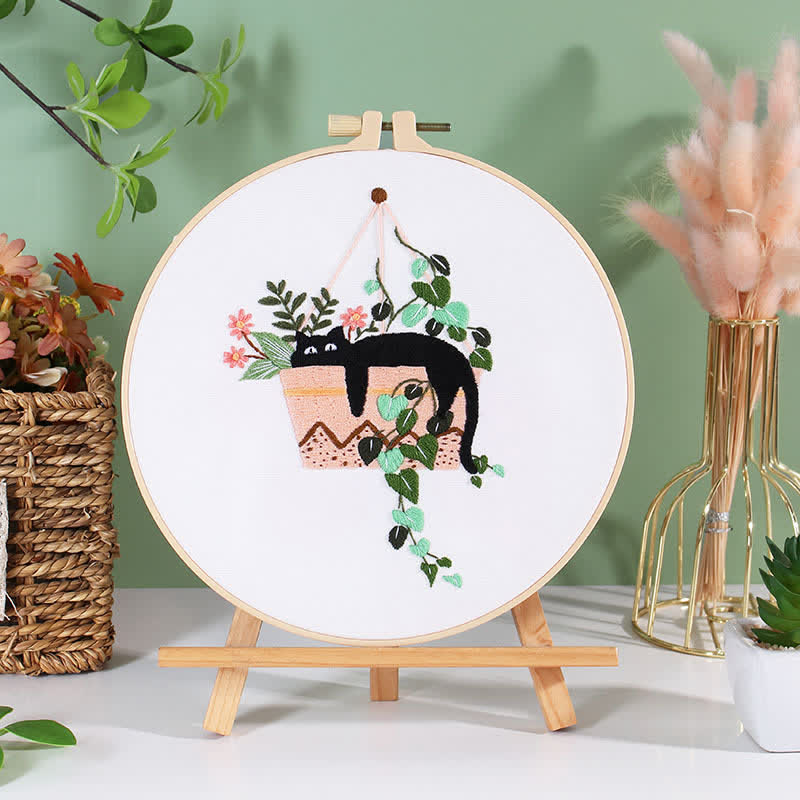 Rubbyoo Embroidery Kit - Cute Black Cat