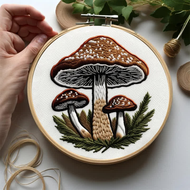 Rubbyoo Embroidery Kit - Mushroom