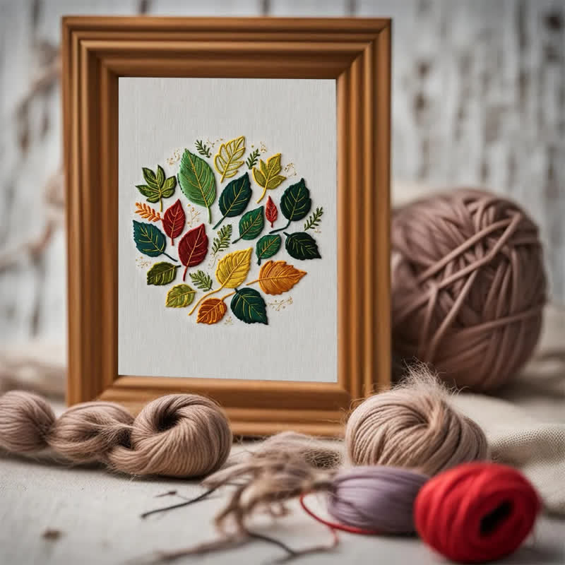 Rubbyoo Embroidery Kit - Fallen Leaves