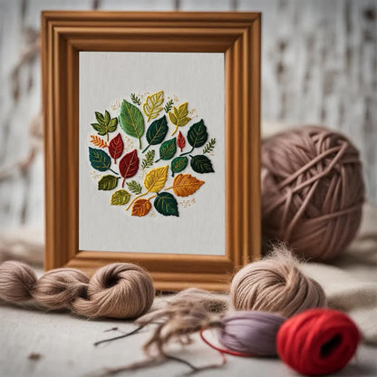 Rubbyoo Embroidery Kit - Fallen Leaves