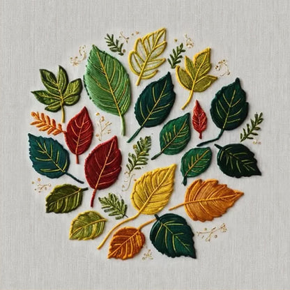 Rubbyoo Embroidery Kit - Fallen Leaves