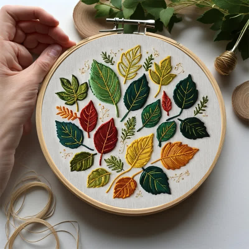 Rubbyoo Embroidery Kit - Fallen Leaves