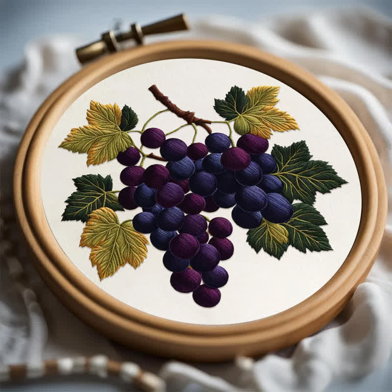 Rubbyoo Embroidery Kit -  Grapes
