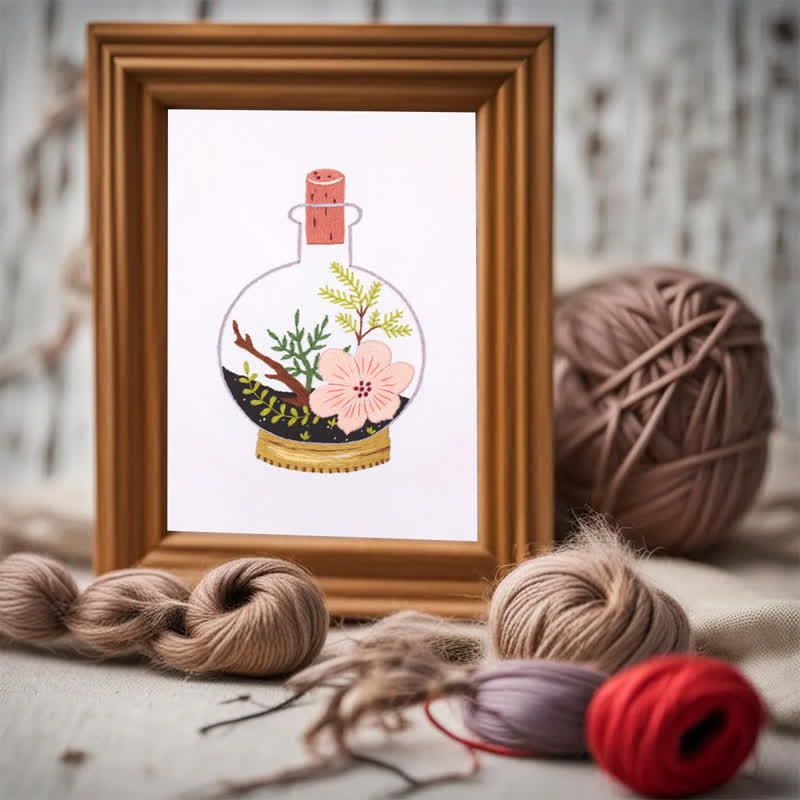 Rubbyoo Embroidery Kit - Terrarium Plants
