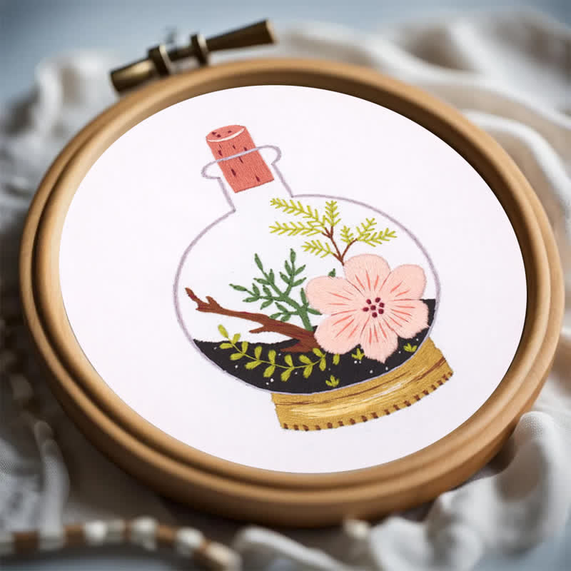Rubbyoo Embroidery Kit - Terrarium Plants
