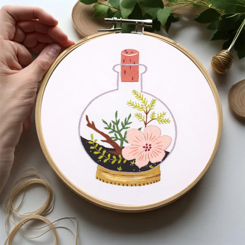 Rubbyoo Embroidery Kit - Terrarium Plants