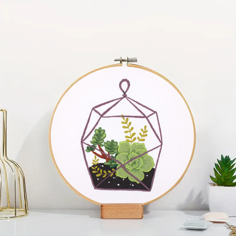 Rubbyoo Embroidery Kit - Florarium Plants