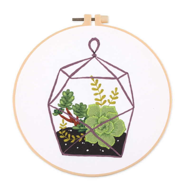 Rubbyoo Embroidery Kit - Florarium Plants