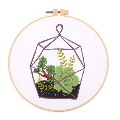 Rubbyoo Embroidery Kit - Florarium Plants