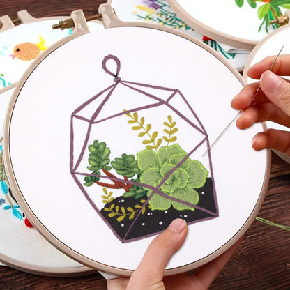 Rubbyoo Embroidery Kit - Florarium Plants