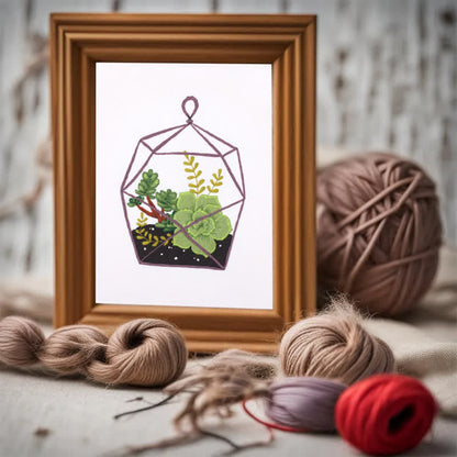 Rubbyoo Embroidery Kit - Florarium Plants