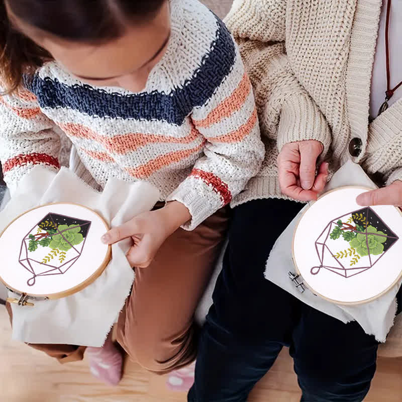 Rubbyoo Embroidery Kit - Florarium Plants