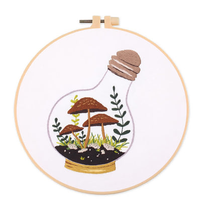 Rubbyoo Embroidery Kit - Glass Bottle Mushroom