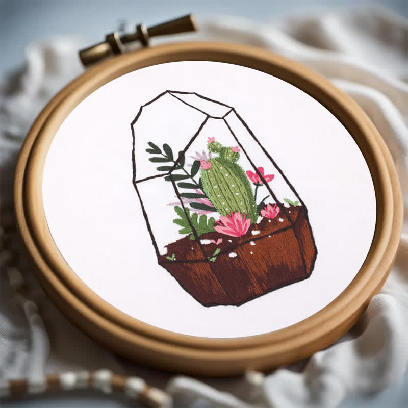 Rubbyoo Embroidery Kit - Succulent Plants