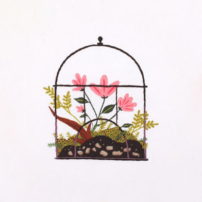 Rubbyoo Embroidery Kit - Flowers And Plants In Cage