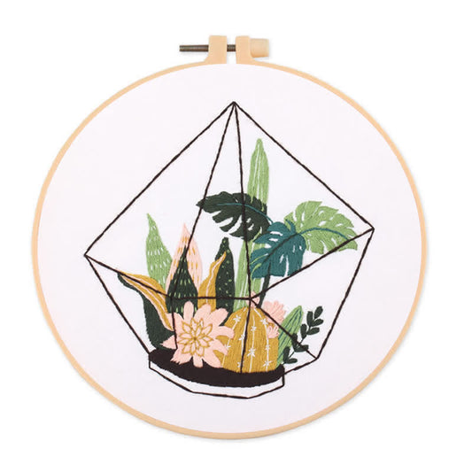 Rubbyoo Embroidery Kit -terrarium Botanical