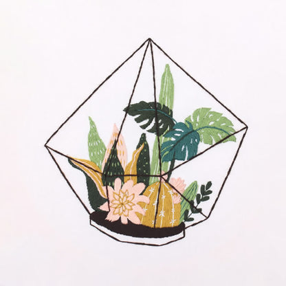 Rubbyoo Embroidery Kit -terrarium Botanical