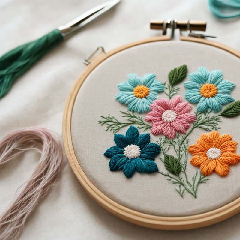 Rubbyoo Embroidery Kit - Folk Floral