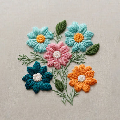Rubbyoo Embroidery Kit - Folk Floral