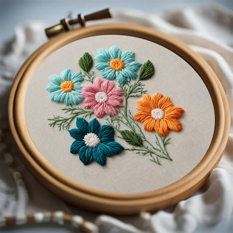 Rubbyoo Embroidery Kit - Folk Floral