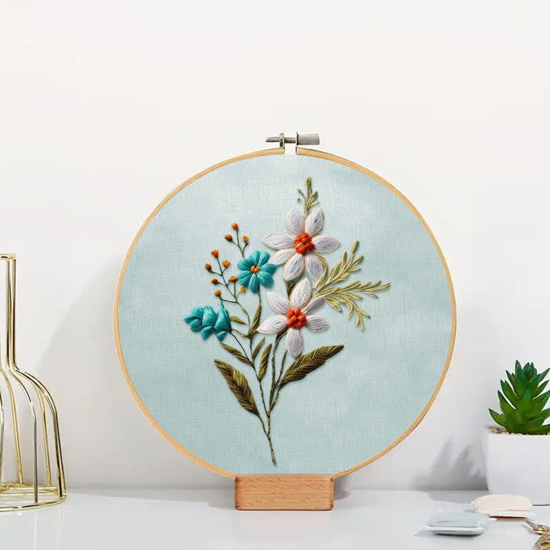 Rubbyoo Embroidery Kit - Beautiful Flower