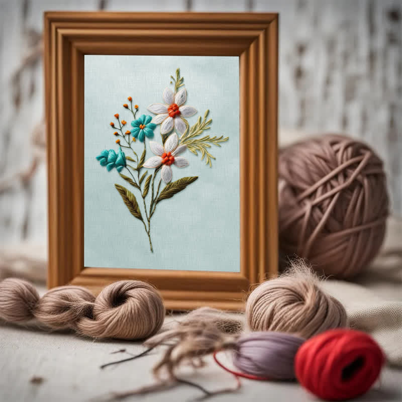Rubbyoo Embroidery Kit - Beautiful Flower