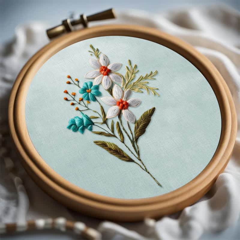 Rubbyoo Embroidery Kit - Beautiful Flower