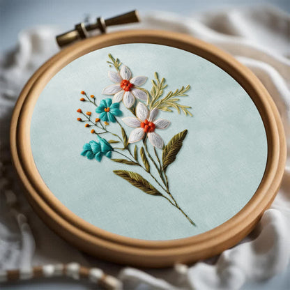 Rubbyoo Embroidery Kit - Beautiful Flower