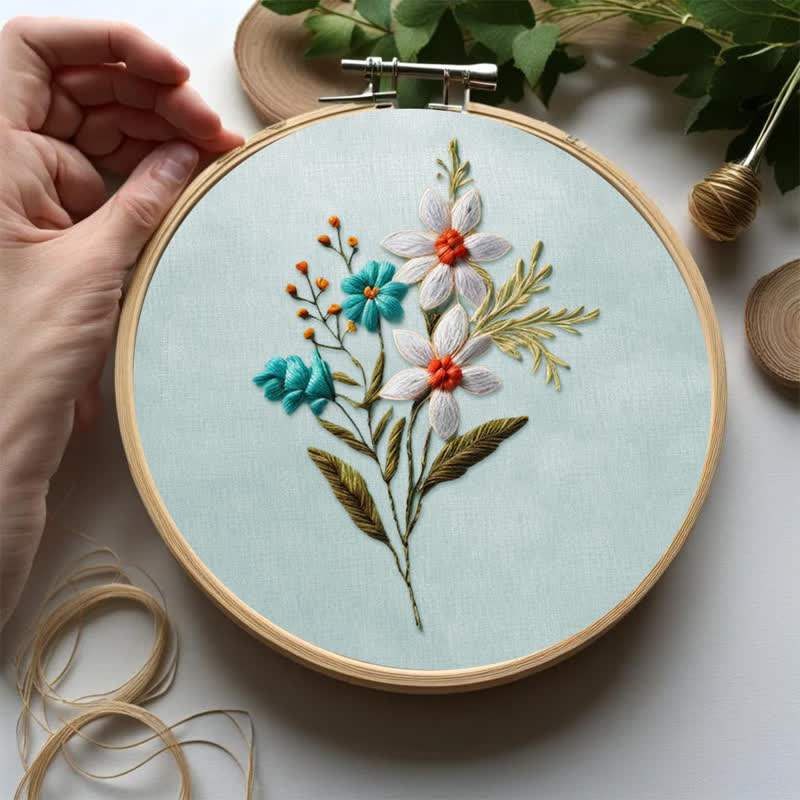 Rubbyoo Embroidery Kit - Beautiful Flower
