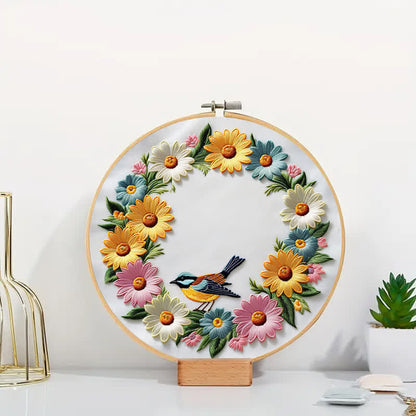 Rubbyoo Embroidery Kit - Garland And Birds