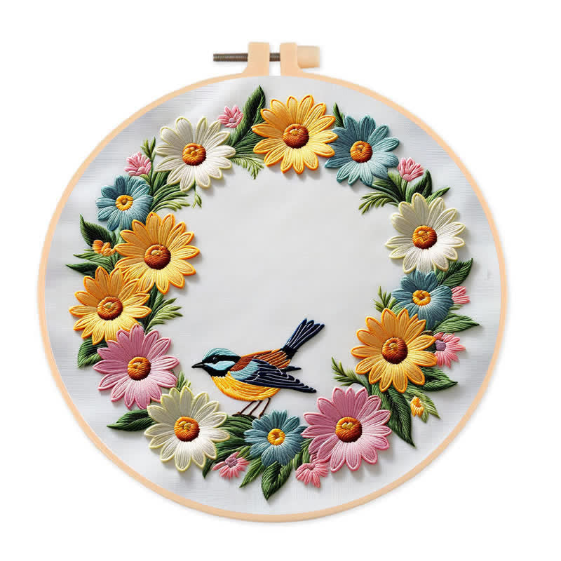 Rubbyoo Embroidery Kit - Garland And Birds