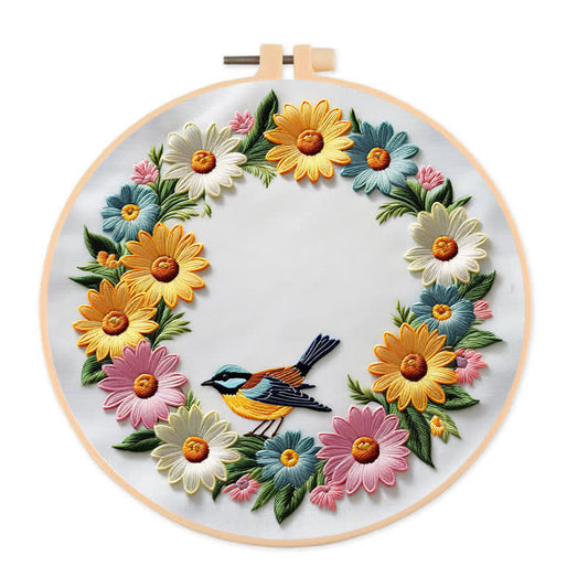 Rubbyoo Embroidery Kit - Garland And Birds
