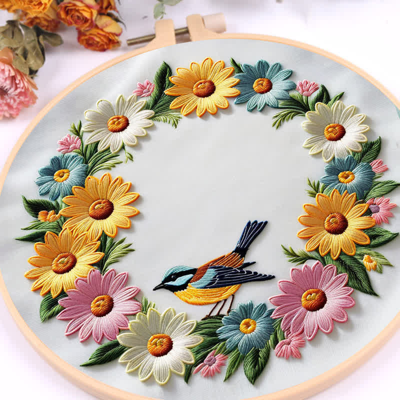 Rubbyoo Embroidery Kit - Garland And Birds