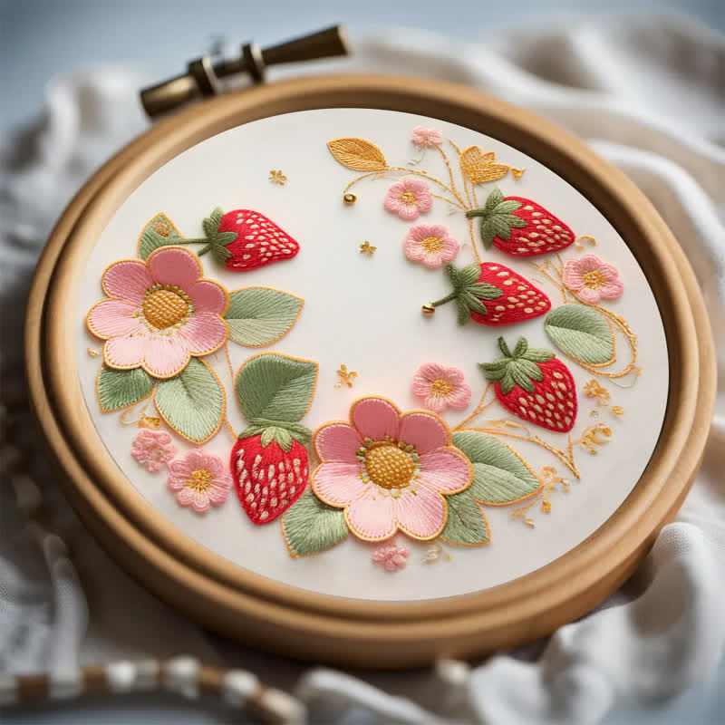 Rubbyoo Embroidery Kit - Strawberries