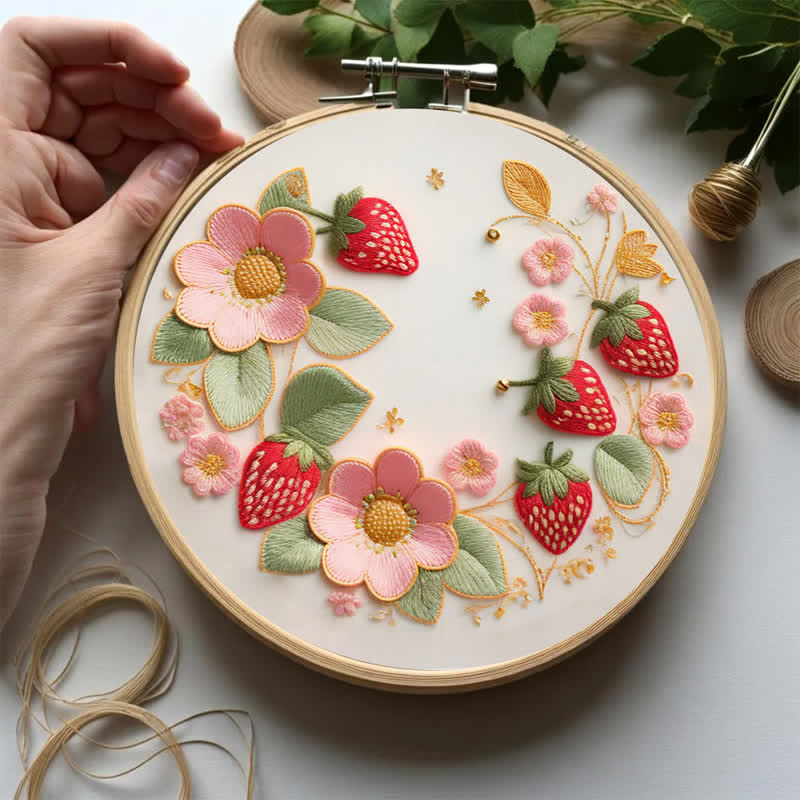 Rubbyoo Embroidery Kit - Strawberries