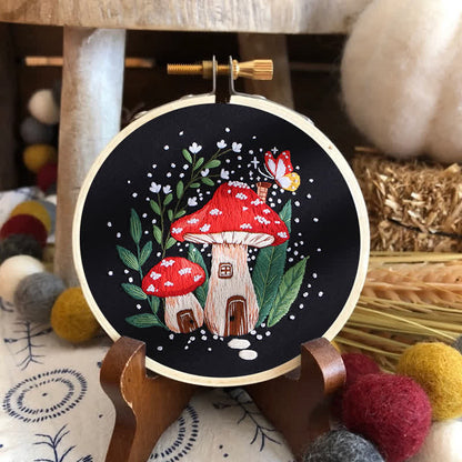 Rubbyoo Embroidery Kit - "Magic mushrooms"