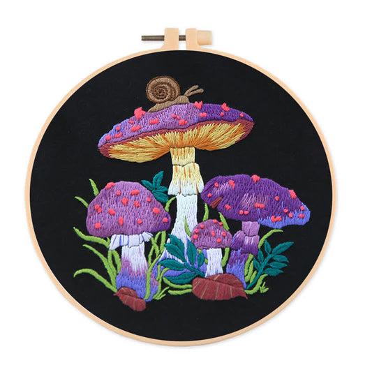Rubbyoo Embroidery Kit -  Purple Mushroom Fantasy