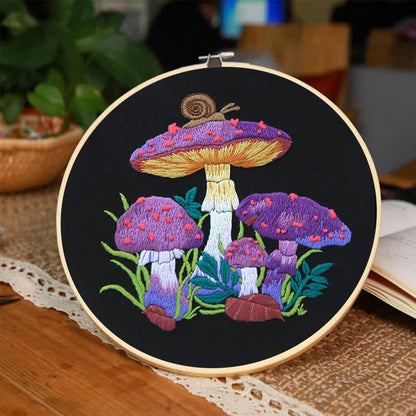 Rubbyoo Embroidery Kit -  Purple Mushroom Fantasy