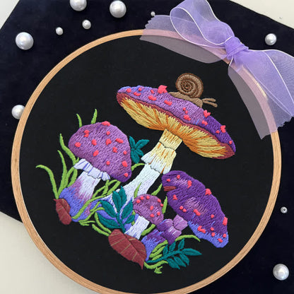 Rubbyoo Embroidery Kit -  Purple Mushroom Fantasy