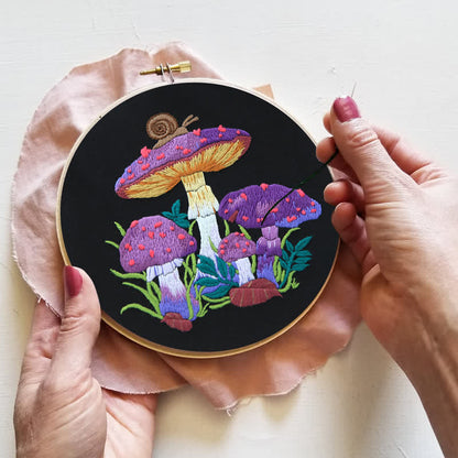 Rubbyoo Embroidery Kit -  Purple Mushroom Fantasy