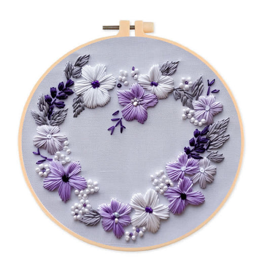 Rubbyoo Embroidery Kit - Lilac Wreath