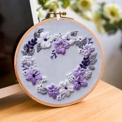 Rubbyoo Embroidery Kit - Lilac Wreath