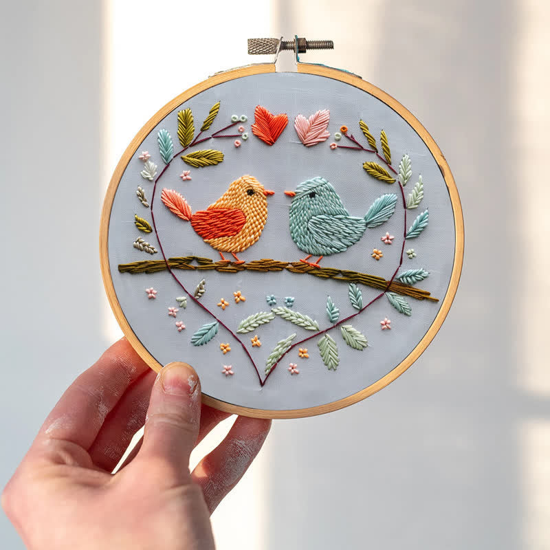 Rubbyoo Embroidery Kit - Love Birds