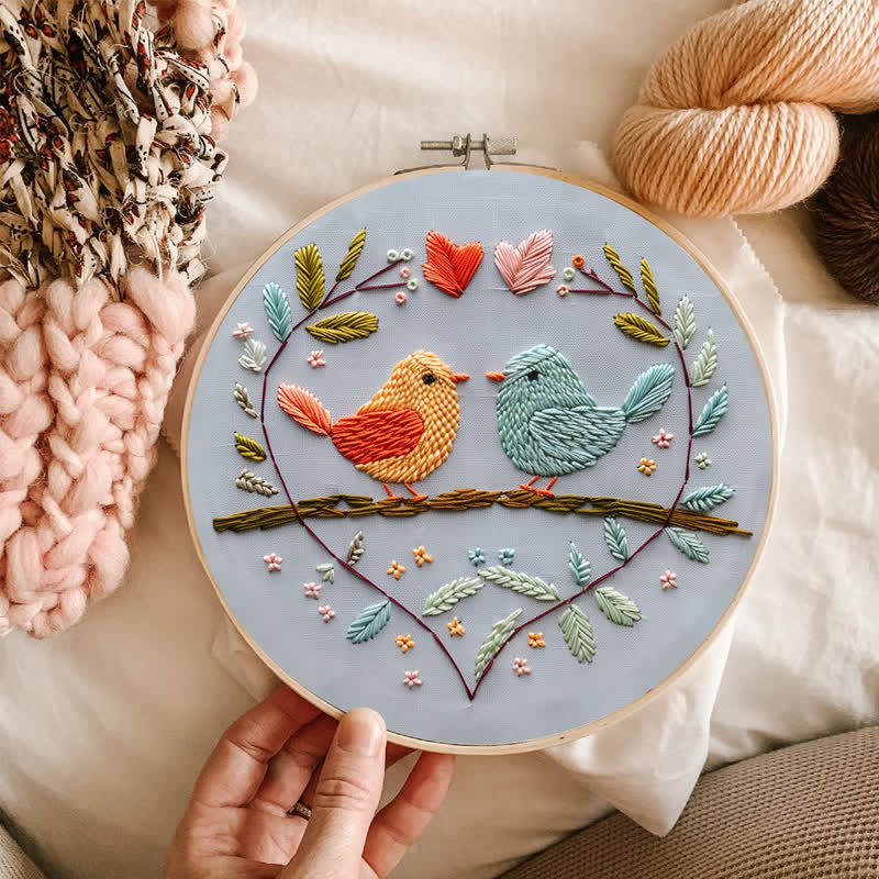 Rubbyoo Embroidery Kit - Love Birds