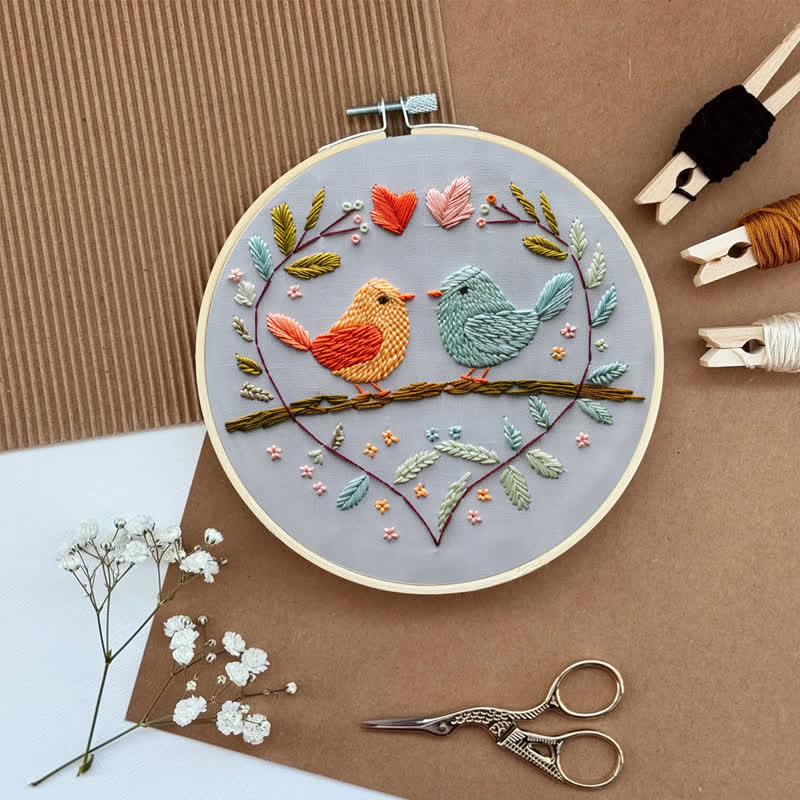 Rubbyoo Embroidery Kit - Love Birds