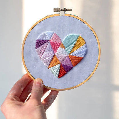 Rubbyoo Embroidery Kit - Geometric Heart