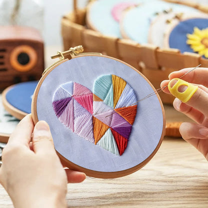Rubbyoo Embroidery Kit - Geometric Heart