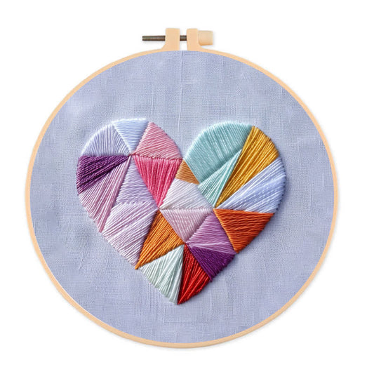 Rubbyoo Embroidery Kit - Geometric Heart